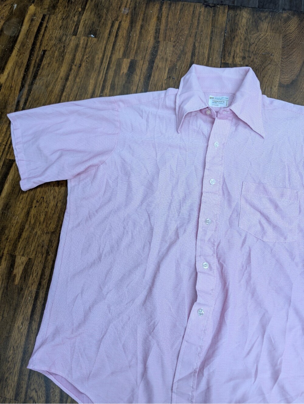 Towncraft JCPenney Vintage Shirt Mens Short Sleeve 70s L